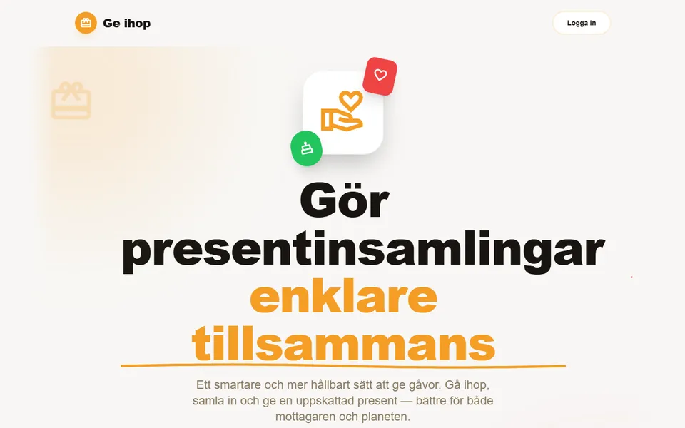Skärmdump från Ge ihop